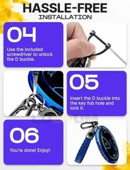 Compatible with Hyundai Key Fob Cover & Keychain | Blue & Black 7 Buttons_2
