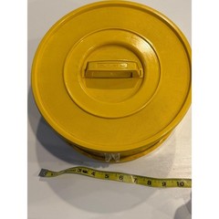 Vintage Dosix Yellow Round Media Storage Carousel Rotating Caddy with Handle
