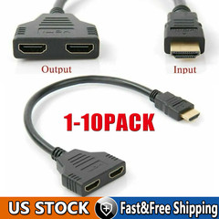 4K HDMI Cable Splitter Adapter 2.0 Converter 1 In 2 Out 1 Male to 2 Female lot