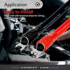Conext Link 20pcs Barrier Spade Fork Terminal Connector 4 GA AWG Gauge Crimp Red