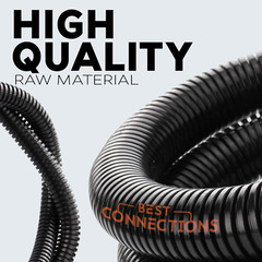 BEST CONNECTIONS Split Wire Loom (Various Lengths & Sizes) Convoluted Tubing
