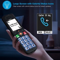 AT&T DECT 6.0 Cordless Phone, 3-Handset – Smart Call 3 Handsets, Black