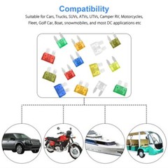100pcs/Set Car Auto Standard/Medium Blade Fuse 2A~35A Assorted Set w/Puller Kit
