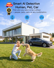 VIMTAG Pan/Tilt Outdoor Security Camera, 2.5K 4MP WiFi White&Black,4MP,1Pack