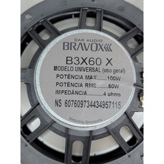 Bravox B3X60 X Triaxial 6″ 6.5″ Car Speakers 100W Max 50W RMS 4 Ohm Pair Brazil