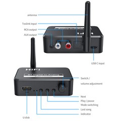 Converter AUX 2 RCA Bluetooth 5.0 Receiver Digital Optical to Analog DAC Audio