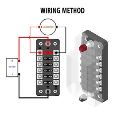 Car Power Distribution 12-24V Blade Fuse Holder Box Block Panel Board 6 WAY bar