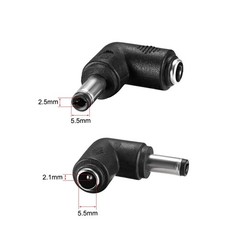 uxcell 5Pcs DC Power Connector Adapter 5.5×2.5mm M to 5.5×2.1mm F 5Pcs, Black