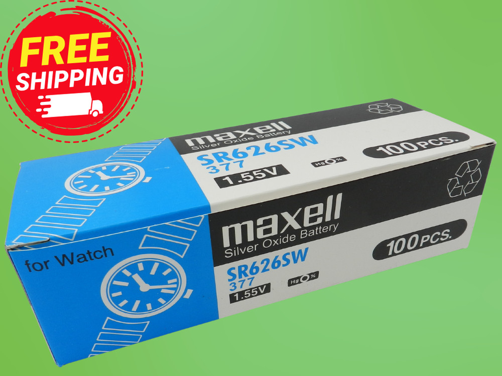 Maxell 377 SR626SW Watch Battery (Exp 2031 ) 100 Pcs.
