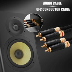 Pair 5N OFC Pure Copper Conductor Wire HiFi Audio Signal Interconnect RCA Cable