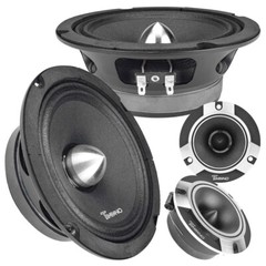 2x Timpano 6.5″ Midrange Bullet Slim Speakers 2x Super Tweeters 1500 watt Bundle