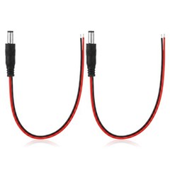 2Pcs 26AWG DC Power Pigtails Cable, 0.8FT 5.5mmx2.5mm Pigtail Cable Male