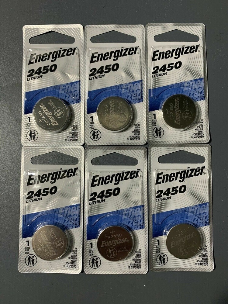6 Pcs Energizer CR2450 ECR2450 CR 2450 3V Lithium Coin Cell Button Battery