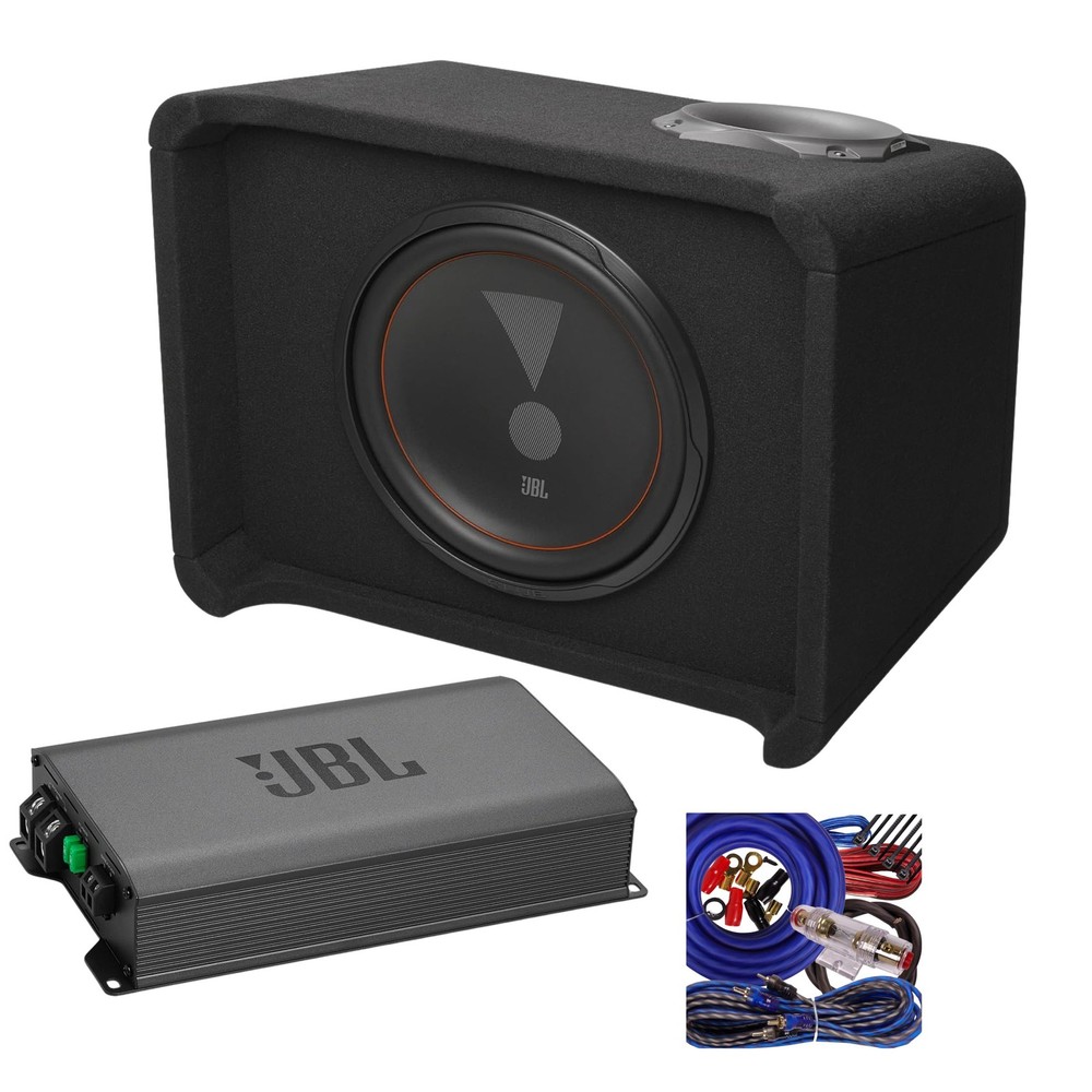 JBL Stage GT 50011 1220W Amp + Club 1200P 1200W Car Audio Sub + Kit