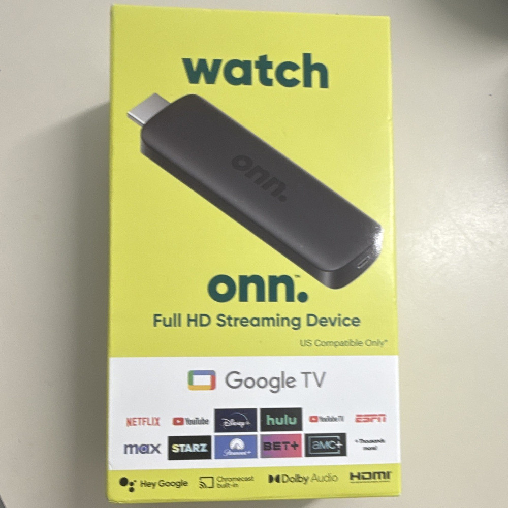 onn. 1080p Google TV Streaming Device 8GB Wi-Fi Chromecast Assistant Dolby Black