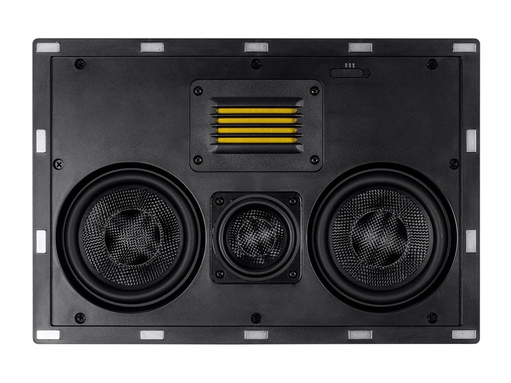 Monoprice Amber 3-Way Carbon Fiber In-Wall Speaker Center Channel – Dual 5.25in
