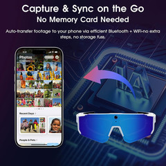 4K AI Smart Glasses with Camera, HD Video, Bluetooth, No SD Card Needed