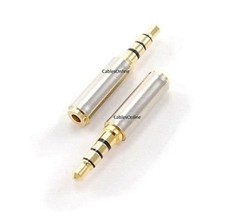 Gold-Plated 2.5mm TRRS Stereo Female to 3.5mm TRRS Stereo Plug Converter Adapter