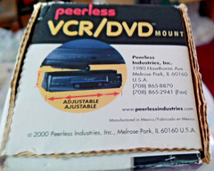 Peerless PM-47 Black VCR/DVD Mount, Adjustable Height and Width, Solid Steel NOS