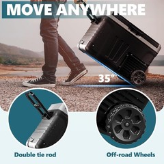12V Car Refrigerator Freezer Portable Cooler -4℉~68℉ DC/AC w/Wheels for Camping