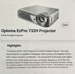Optoma EzPro 732H DLP Projector 1500 Lumens