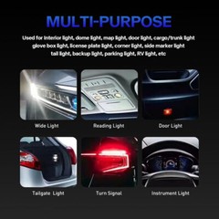 30x T10/194/168 White LED License Plate Interior Light Bulbs Super Bright 6500K