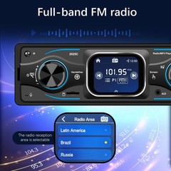 Car MP3 Stereo Radio Single Din Smart Touch FM/USB Head Unit 7-Color Bluetooth