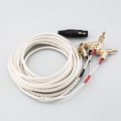 OCC Silver Plated HiFi Audio Speaker Cable 4Pin XLR Female to 4 Banana Connector