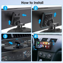 CarPlay Screen CD Slot Mount 360° Adjustable for Car Monitors Tool-Free Install