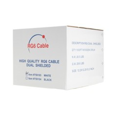 RG6 500FTCable Bulk Coaxial Cable Wire Dual Shield 18AWG White Coax Satellite NE