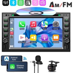 6.2″ Double 2 Din CD DVD Player Apple CarPlay GPS Car Stereo Touch Bluetooth AM