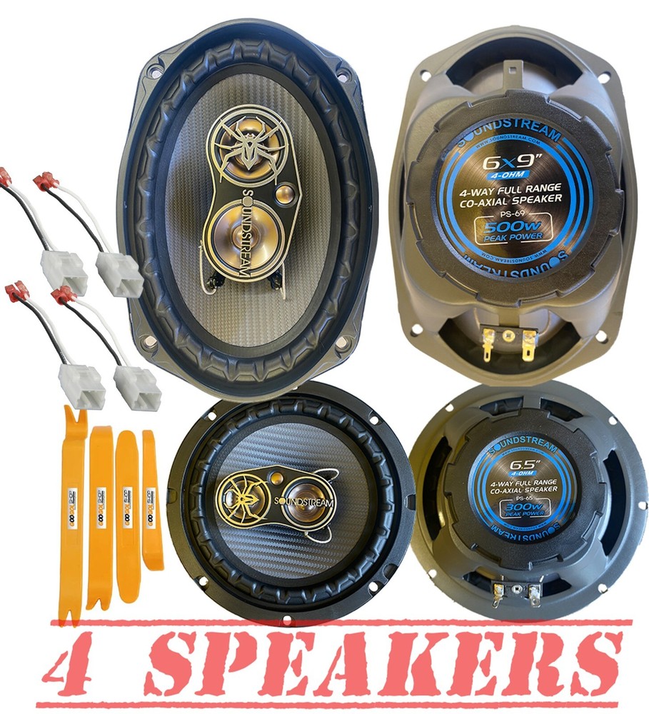 500W 6×9″ Front & 300W 6.5″ Rear Door Speakers for 2002-2008 Dodge RAM 1500,2500