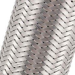 4 Pack 2 x 6 Inches Stainless Steel Heavy Duty Exhaust Flex Pipe, Double Braid