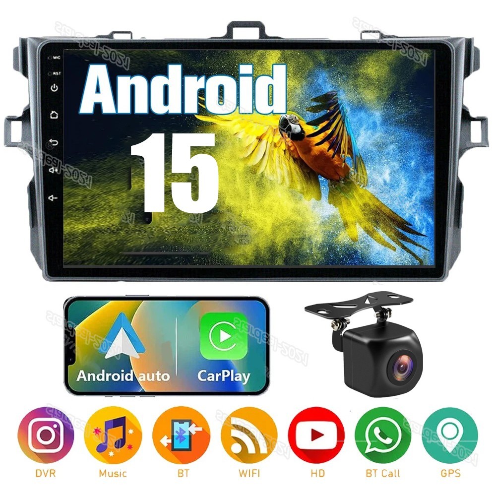 Android 15+CAM Carplay For Toyota Corolla 2009-2013 GPS Nav Car Stereo Radio SWC