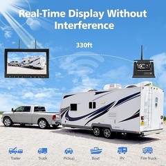 1080P 10″ DVR Monitor Magnetic Solar Wireless Backup Camera Truck Car RV Trailer