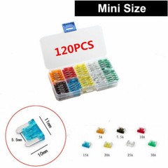 120Pcs Car Motorcycle Mini Low Profile Fuse Box 5 7.5 10 15 20 25 30 AMP ATM APM