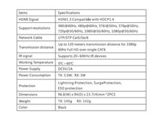 UP to 394Ft, LKV383 V4.0 HDMI Extender With IR 1080P Over RJ45 UTP STP Cat5e/6