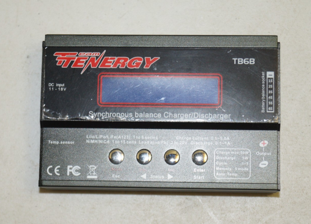 Tenergy TB6B Multifunctional Balance Charger, Universal Charger, Flame Bag