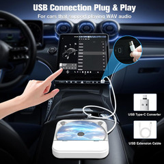 Car CD Player for CD Lovers, Road Trips, Home Listening, AUX & USB
