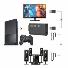 PS2 to HDMI Video Converter Adapter with 3.5mm Audio Output for HDTV Monitor US