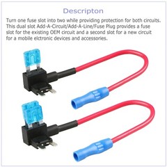 15 pcs Car Add-a-circuit Fuse TAP Adapter Set, Mini ATM APM 15 20 AMP