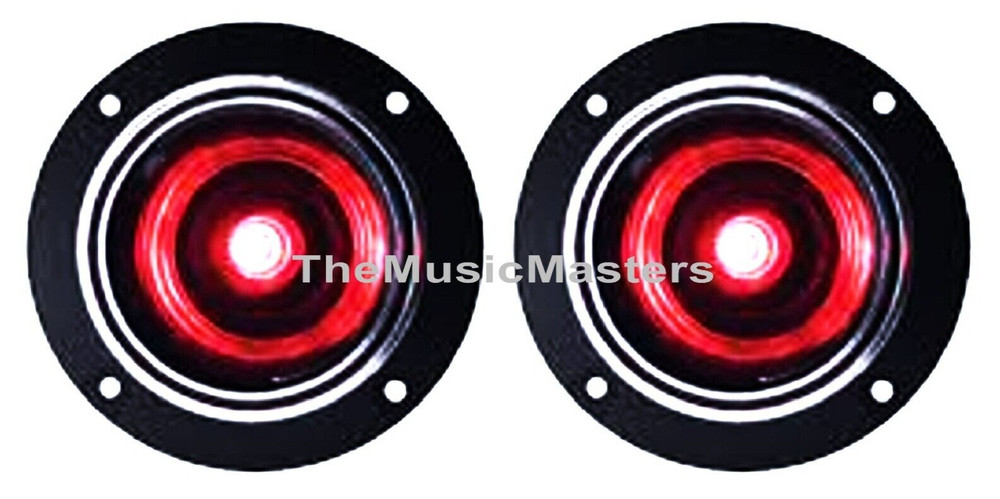 Pair 4 inch Red LED Super Bullet Horn TWEETER Speakers Car Home Stereo Pro Audio