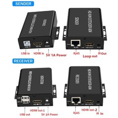 1080P 60M USB HDMI KVM Extender Hub Over Rj45 Ethernet Cable Video Converter