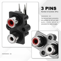Brand New 2PCS RCA Female Socket Panel Mount Connector for Left & Right Audio