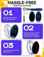 Compatible with Hyundai Key Fob Cover & Keychain | Blue & Black 7 Buttons_2