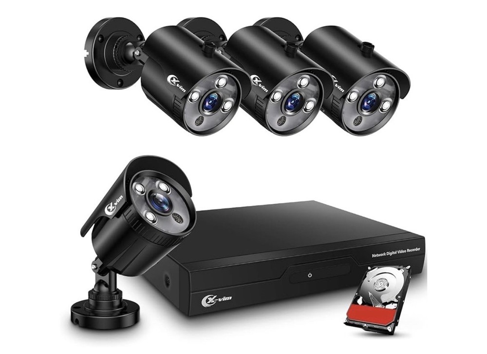 XVIM 8CH DVR H.265+ Outdoor CCTV 1080P 4 Security Camera System IR Night Vision