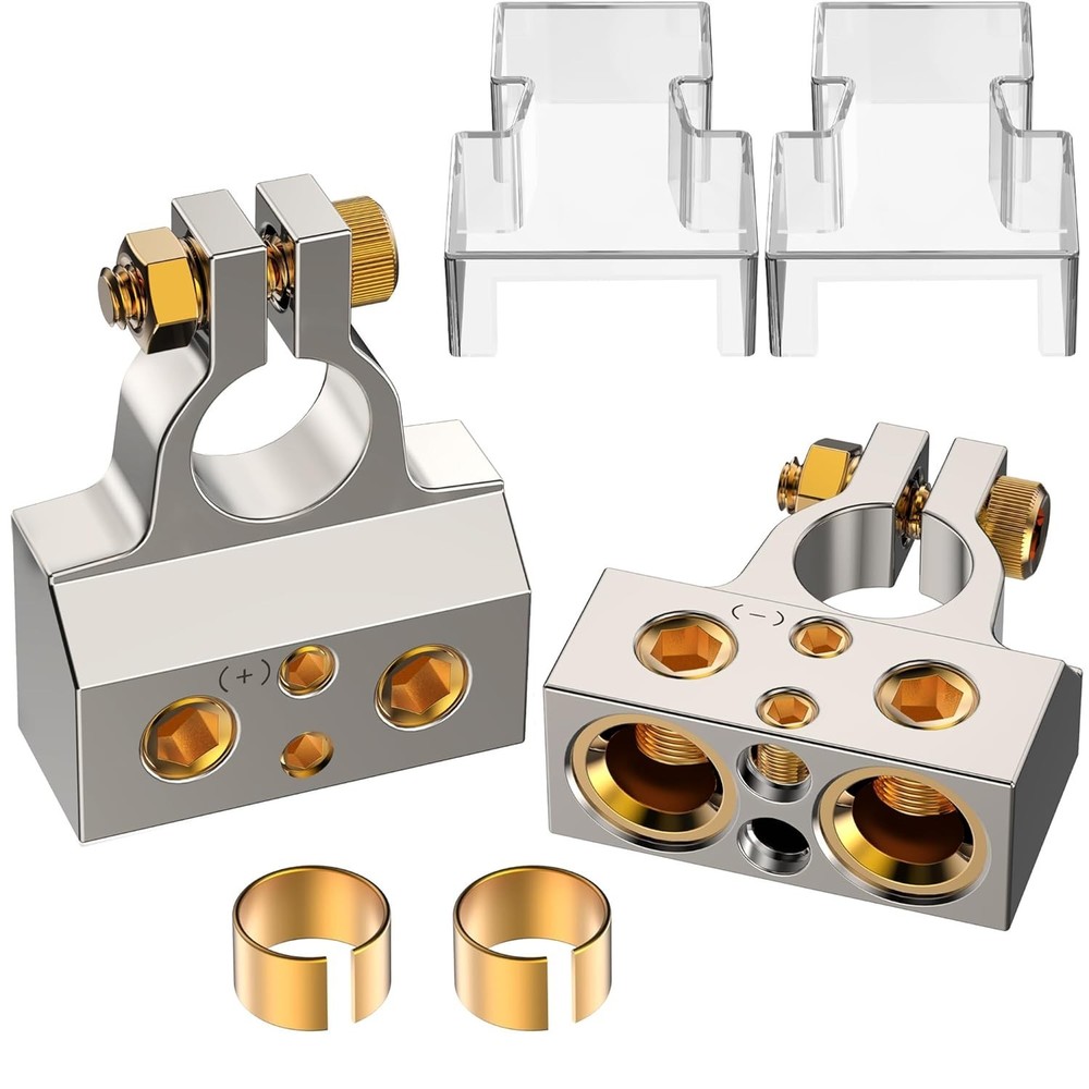 Battery Terminal Connectors, 0/2/4/6/8/10 AWG Battery Terminals, Heavy Duty Car
