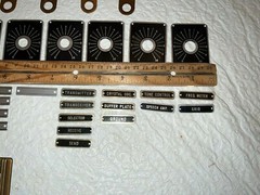 NOS Antique, Vintage Home Brew Radio Escutcheon, Metal Name Plates & Dials