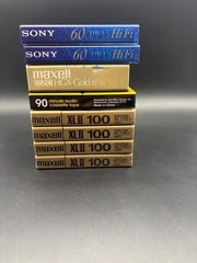 LOT of 8 NOS Blank Cassette Tapes Maxell, Sony, ETC