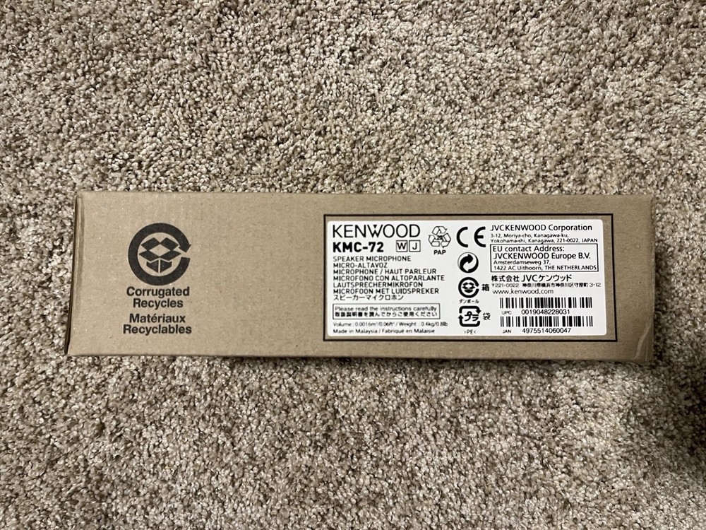 Kenwood KMC-72 Noise Canceling Speaker Lapel Microphone! New!